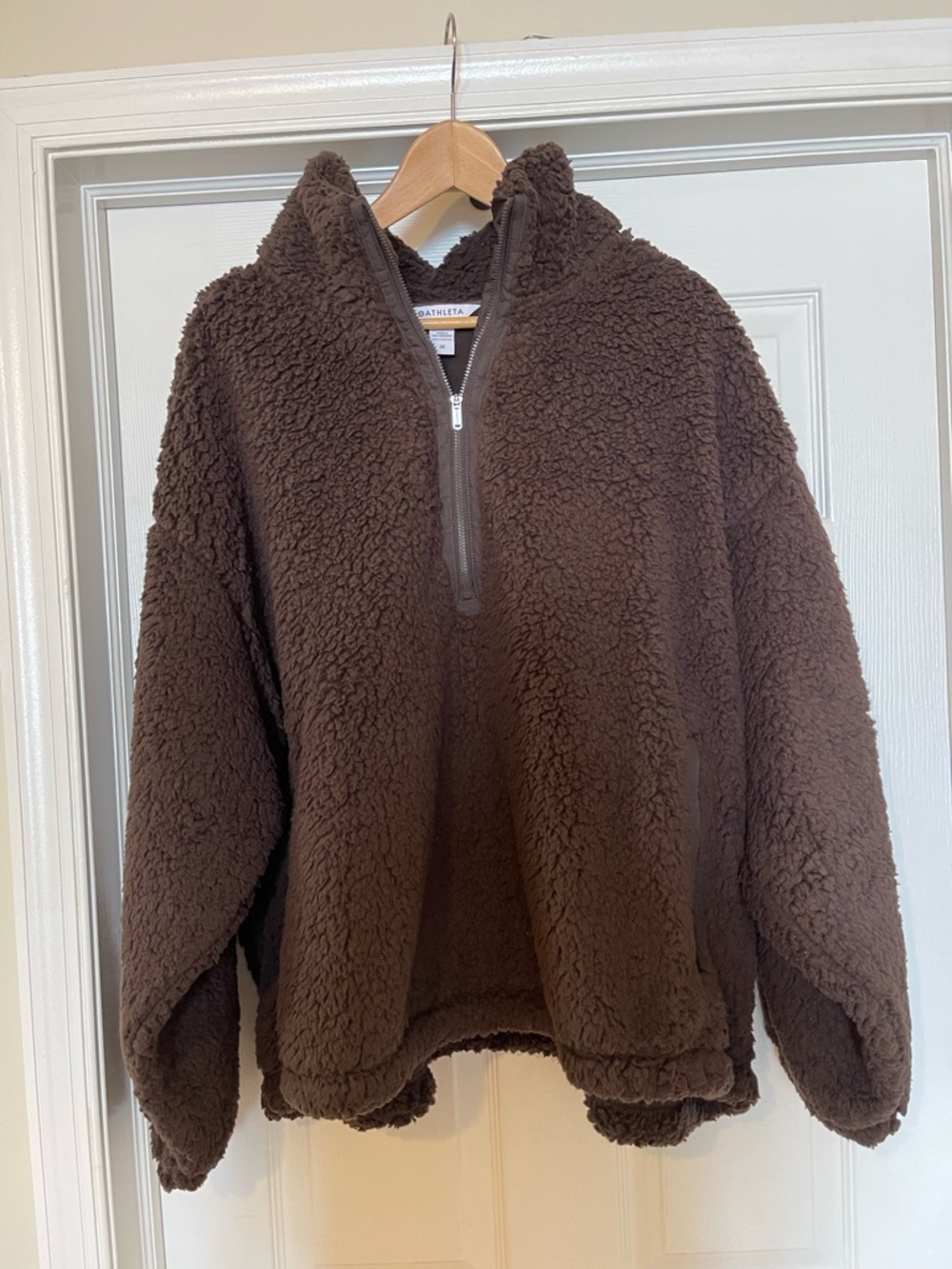 Athleta Chocolate Brown Teddy Bear Zip up Fleece